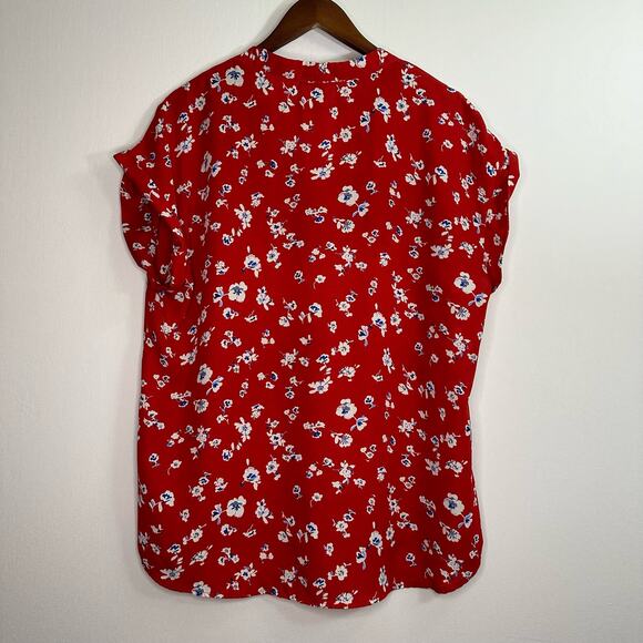 Floral Red Women's Top - Picture 2 of 8
